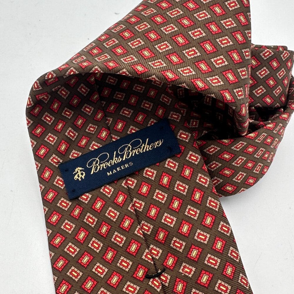Brooks Brothers Makers Geometric Pattern Silk Nec… - image 3